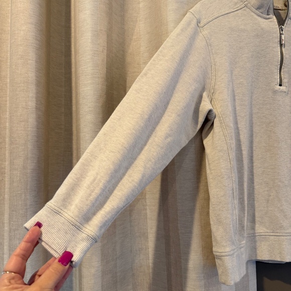 Tommy Bahama Men's Sweater Oatmeal Relax Pullover 1/4 Zip, Size Small - Picture 4 of 13